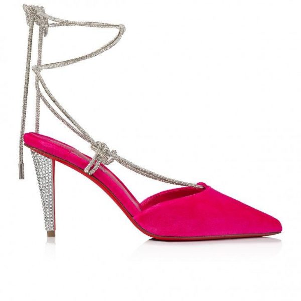 Christian Louboutin Astrid Lace Strass escarpins à brides 85 mm en velours et strass Glam – Image 2