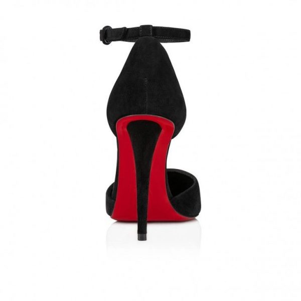 Christian Louboutin Astrida Bride escarpins à brides 100 mm en veau velours noir – Image 4