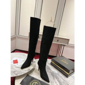 Christian Louboutin Astrilarge Botta 100mm Bottes en Daim Noir