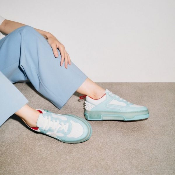 Christian Louboutin Astroloubi Baskets Femme en Cuir de Veau Minéral – Image 5