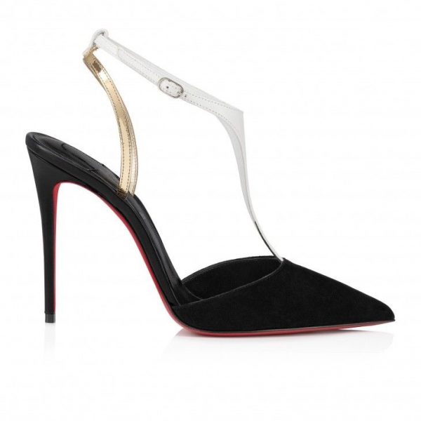 Christian Louboutin Athina escarpins 100 mm en cuir nappa et daim noirs – Image 3
