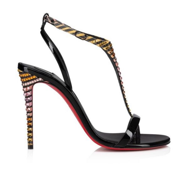 Christian Louboutin Athina Strass Aftersun 100 Mm Sandales à Brides Noires – Image 2