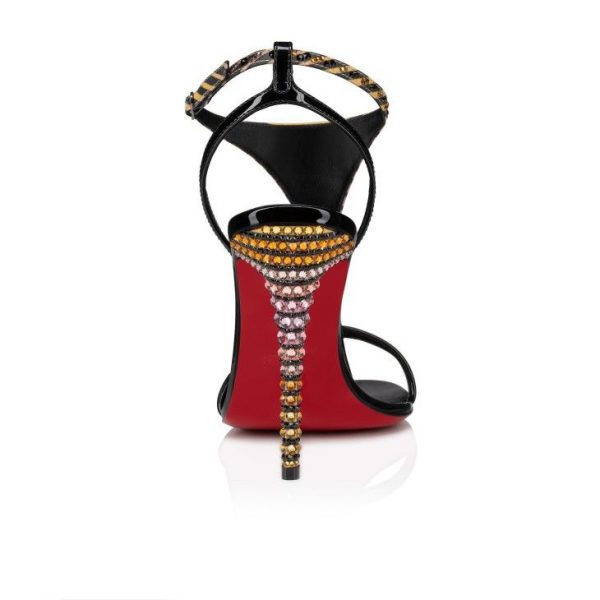 Christian Louboutin Athina Strass Aftersun 100 Mm Sandales à Brides Noires – Image 3