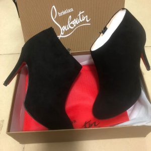 Christian Louboutin Belle Bottines 100mm Cuir Suédé Noir