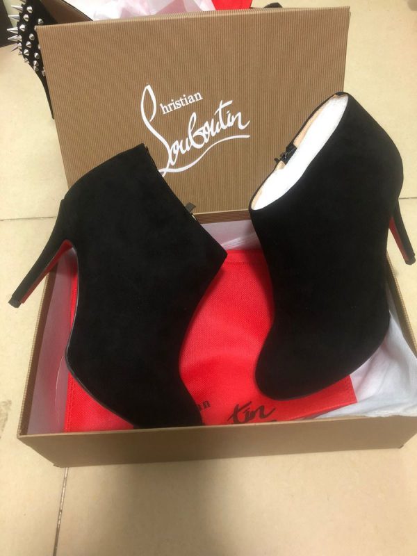 Christian Louboutin Belle Bottines 100mm Cuir Suédé Noir