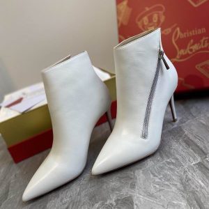 Christian Louboutin Birgikate Bottines 85mm Cuir de Veau Blanc