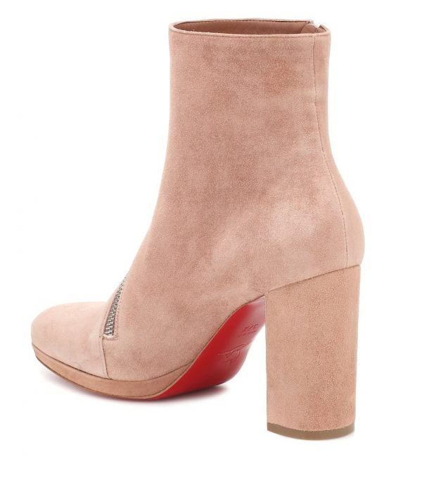 Christian Louboutin Birgitta 100 Bottines en Daim Rose – Image 2