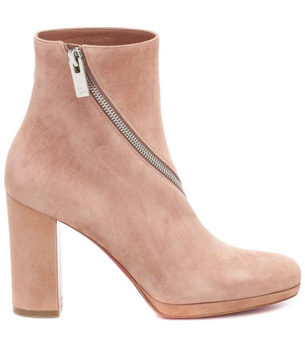 Christian Louboutin Birgitta 100 Bottines en Daim Rose – Image 3