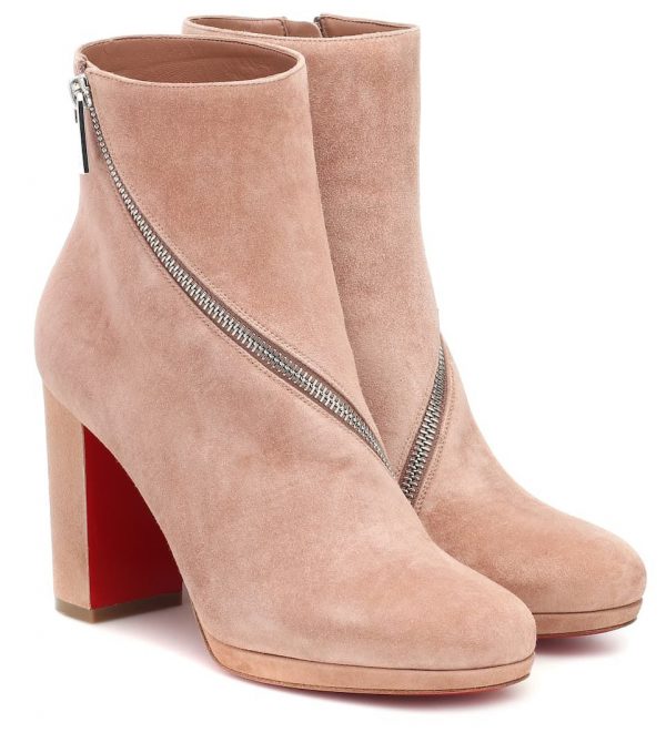 Christian Louboutin Birgitta 100 Bottines en Daim Rose