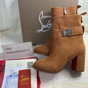 Christian Louboutin Booty Lock 70 mm Bottines Basses Veau Velours Lionne
