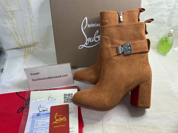 Christian Louboutin Booty Lock 70 mm Bottines Basses Veau Velours Lionne