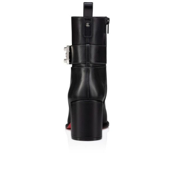 Christian Louboutin Booty Lock 70 mm Bottines Basses Cuir Veau Noir – Image 3