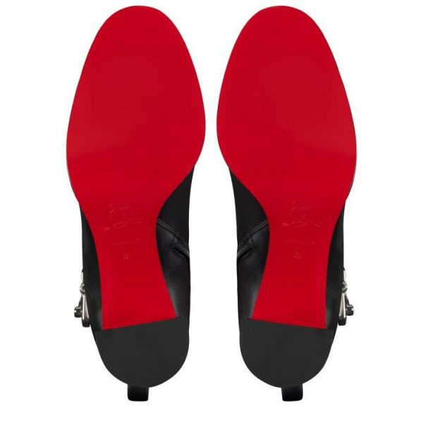 Christian Louboutin Booty Lock 70 mm Bottines Basses Cuir Veau Noir – Image 4