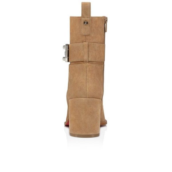 Christian Louboutin Booty Lock 70 mm Bottines Basses Veau Velours Lionne – Image 3