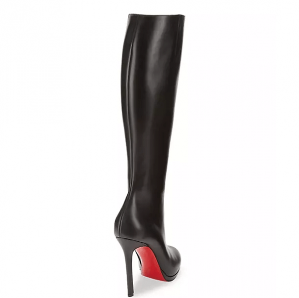 Christian Louboutin Botalili Bottes Hautes 100MM en Cuir Noir – Image 2