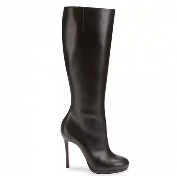 Christian Louboutin Botalili Bottes Hautes 100MM en Cuir Noir