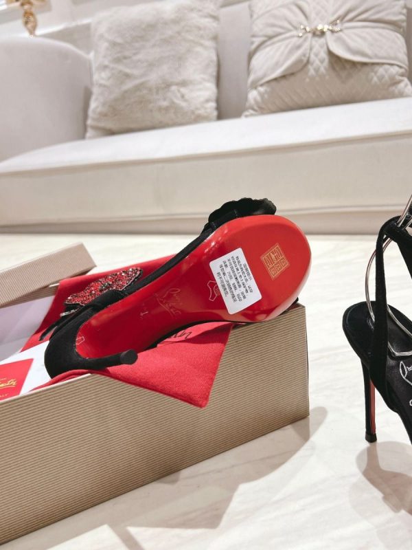 Christian Louboutin X Shun Sudo Bouton Fleur Strass Loubi Queen Sandales 110mm – Image 4