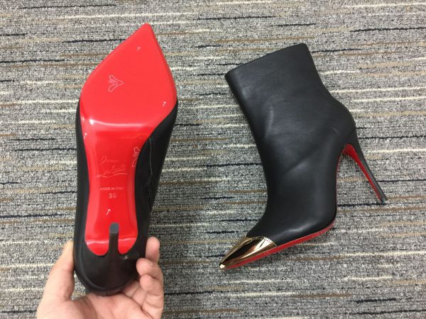 Christian Louboutin Calamijane Bottines 100 mm Cuir Veau Noir – Image 3