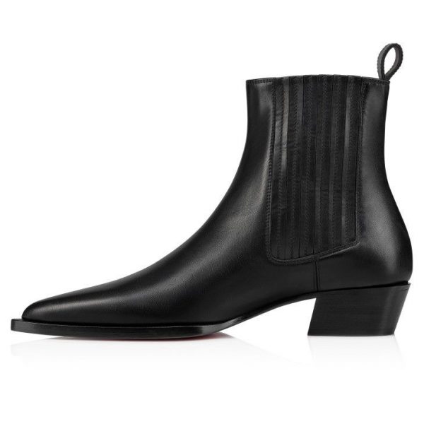 Christian Louboutin Cheliviss Bottines Basses Cuir Noir – Image 2
