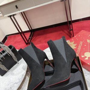 Christian Louboutin Chelsea Bottines 100mm Daim Noir