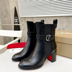 Christian Louboutin Chelsea Bottines 70mm Cuir de Veau Noir