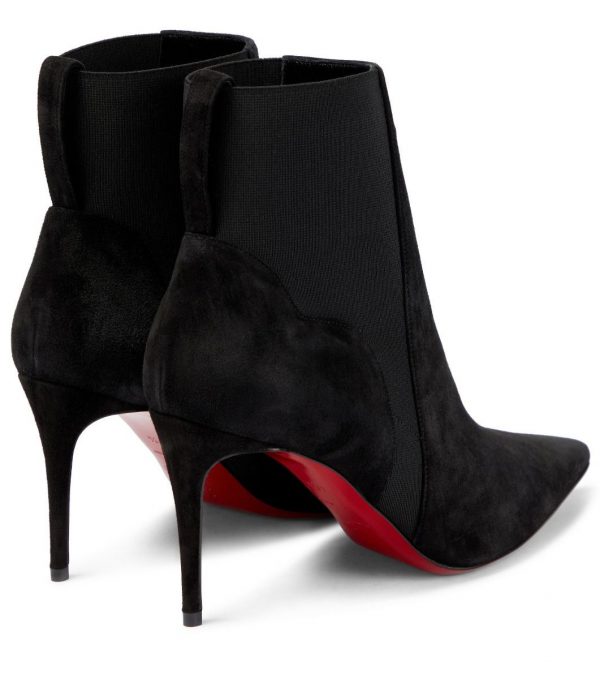 Christian Louboutin Chelsea Chick Bottines en Daim Noir – Image 2