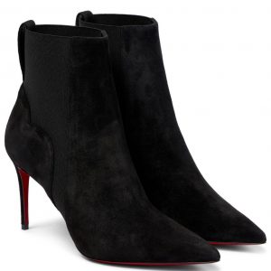 Christian Louboutin Chelsea Chick Bottines en Daim Noir