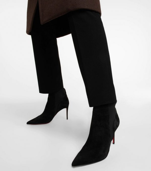 Christian Louboutin Chelsea Chick Bottines en Daim Noir – Image 4