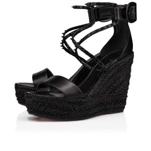 Christian Louboutin Chocazeppa Spikes Sandales 120mm Cuir de veau Noir