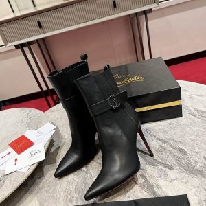 Christian Louboutin Cl Chelsea Bottines 100mm Cuir Noir