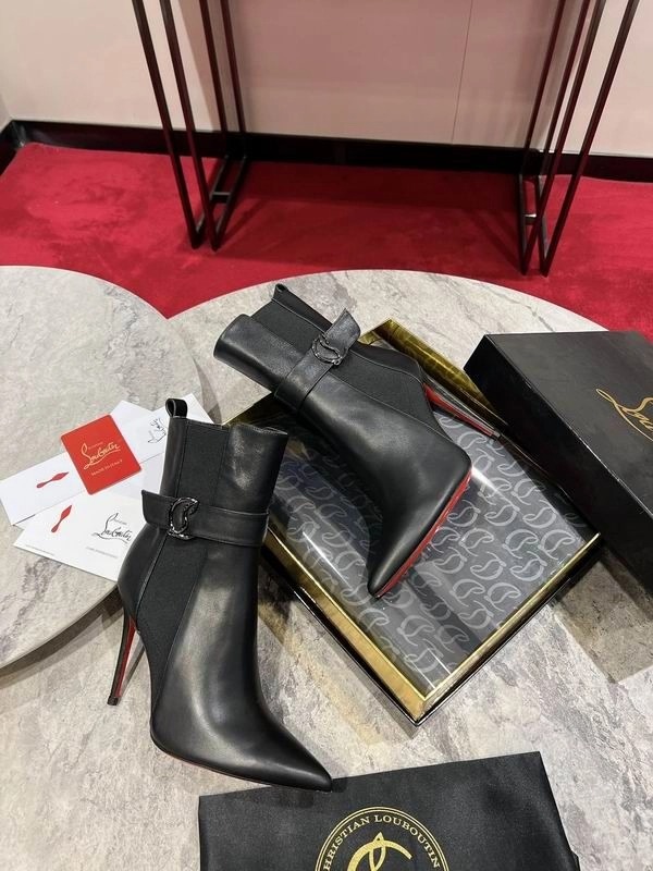 Christian Louboutin Cl Chelsea Bottines 100mm Cuir Noir – Image 2