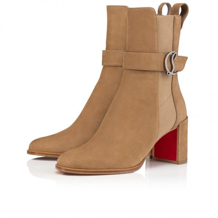 Christian Louboutin Cl Chelsea Booty 70 Mm Bottines Basses en Cuir de Veau Roca
