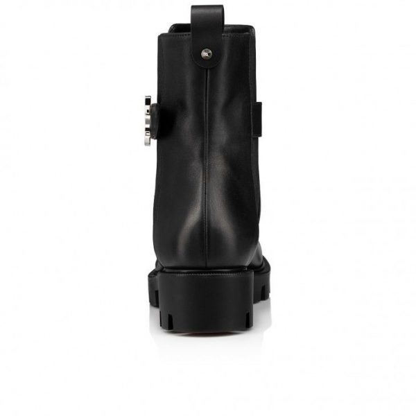 Christian Louboutin Cl Chelsea Booty Lug Bottines Basses en Cuir de Veau Noir – Image 3