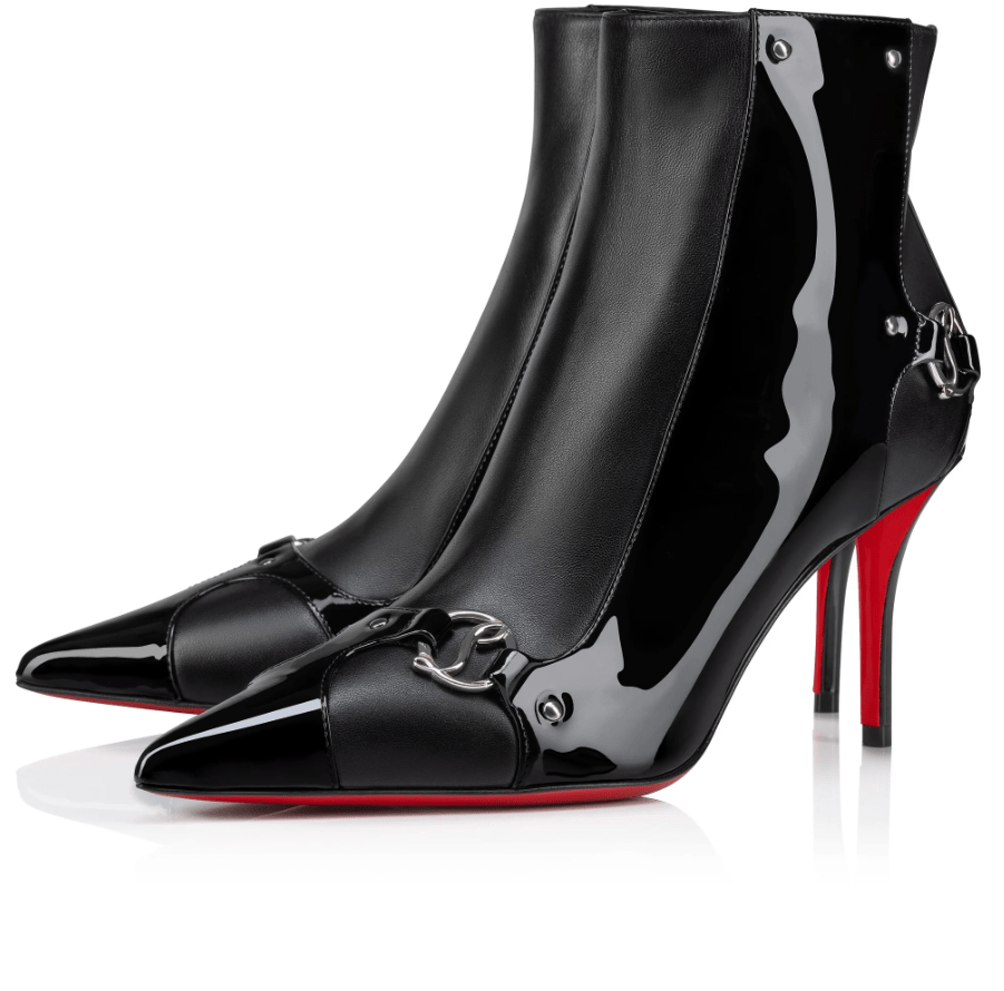 Christian Louboutin Cl In 90s Booty Bottines 80mm Cuir Noir