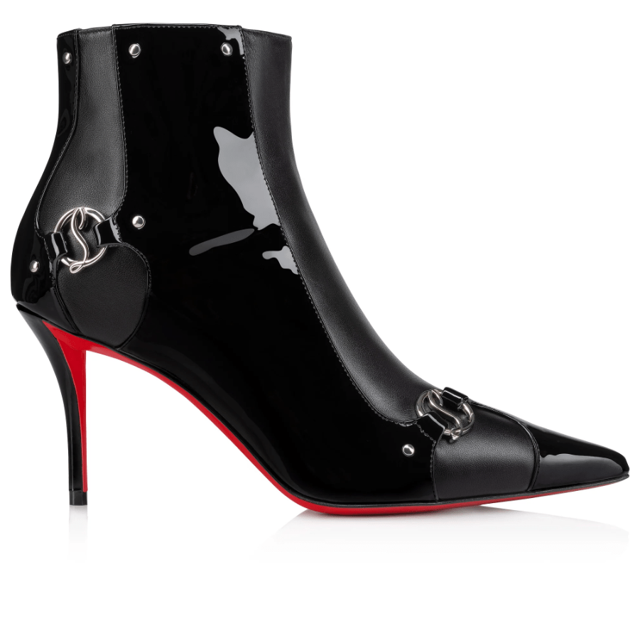 Christian Louboutin Cl In 90s Booty Bottines 80mm Cuir Noir – Image 2