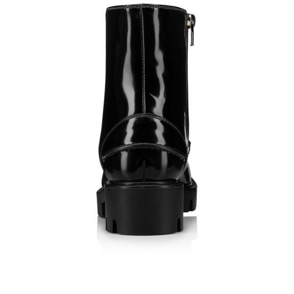 Christian Louboutin CL Moc Bottines Cuir Veau et Strass Noir – Image 3
