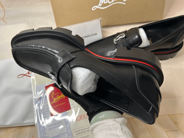 Christian Louboutin Mocassins CL Moc Lug en cuir de veau noir – Image 2