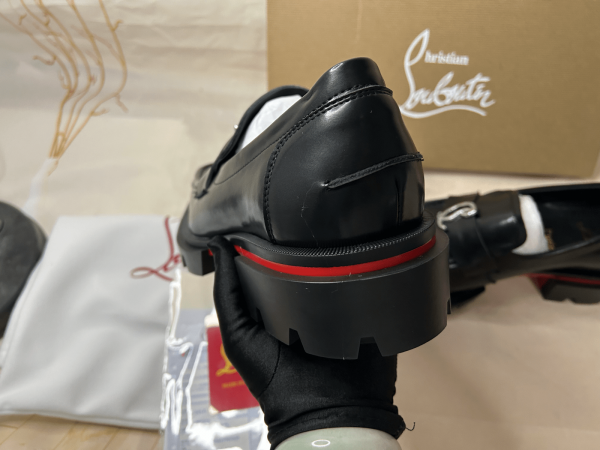 Christian Louboutin Mocassins CL Moc Lug en cuir de veau noir – Image 4