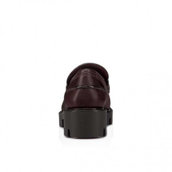 Christian Louboutin Mocassins CL Moc Lug en cuir de veau merlot – Image 3