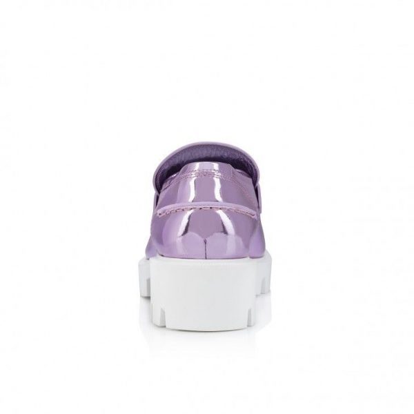 Christian Louboutin Mocassins CL Moc Lug en cuir specchio parme – Image 3