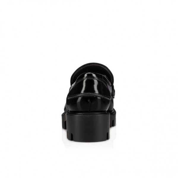 Christian Louboutin Mocassins CL Moc Lug Strass en cuir de veau noir – Image 2