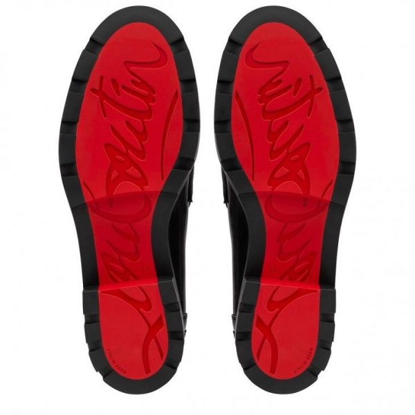 Christian Louboutin Mocassins CL Moc Lug Strass en cuir de veau noir – Image 4