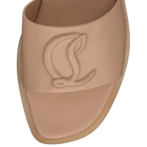 Christian Louboutin CL Mule Cuir Beige – Image 3