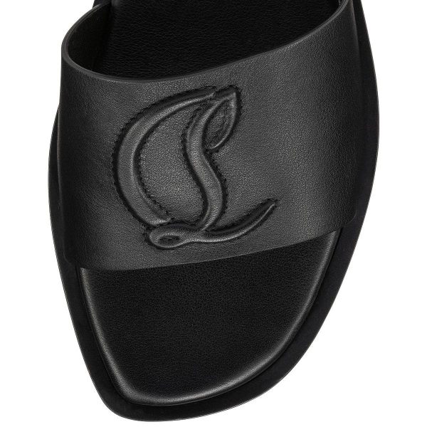 Christian Louboutin CL Mule Cuir Noir – Image 4