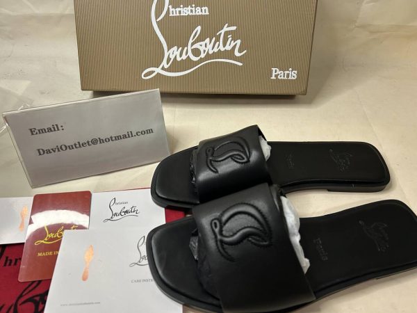 Christian Louboutin CL Mule Cuir Noir – Image 5