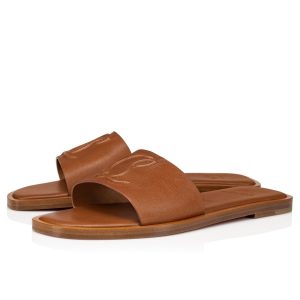 Christian Louboutin CL Mule Cuir Marron
