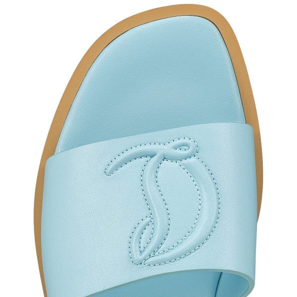 Christian Louboutin CL Mule Cuir Nappa Bleu – Image 3