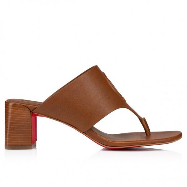 Christian Louboutin CL Tongamule 55 mm Mules Cuir de Veau Cuoio – Image 2
