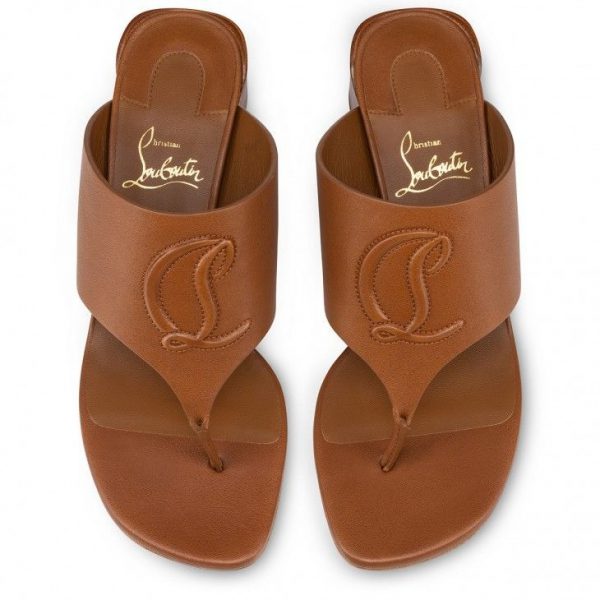 Christian Louboutin CL Tongamule 55 mm Mules Cuir de Veau Cuoio – Image 4