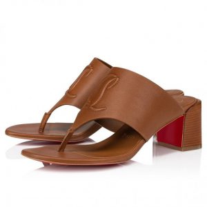 Christian Louboutin CL Tongamule 55 mm Mules Cuir de Veau Cuoio